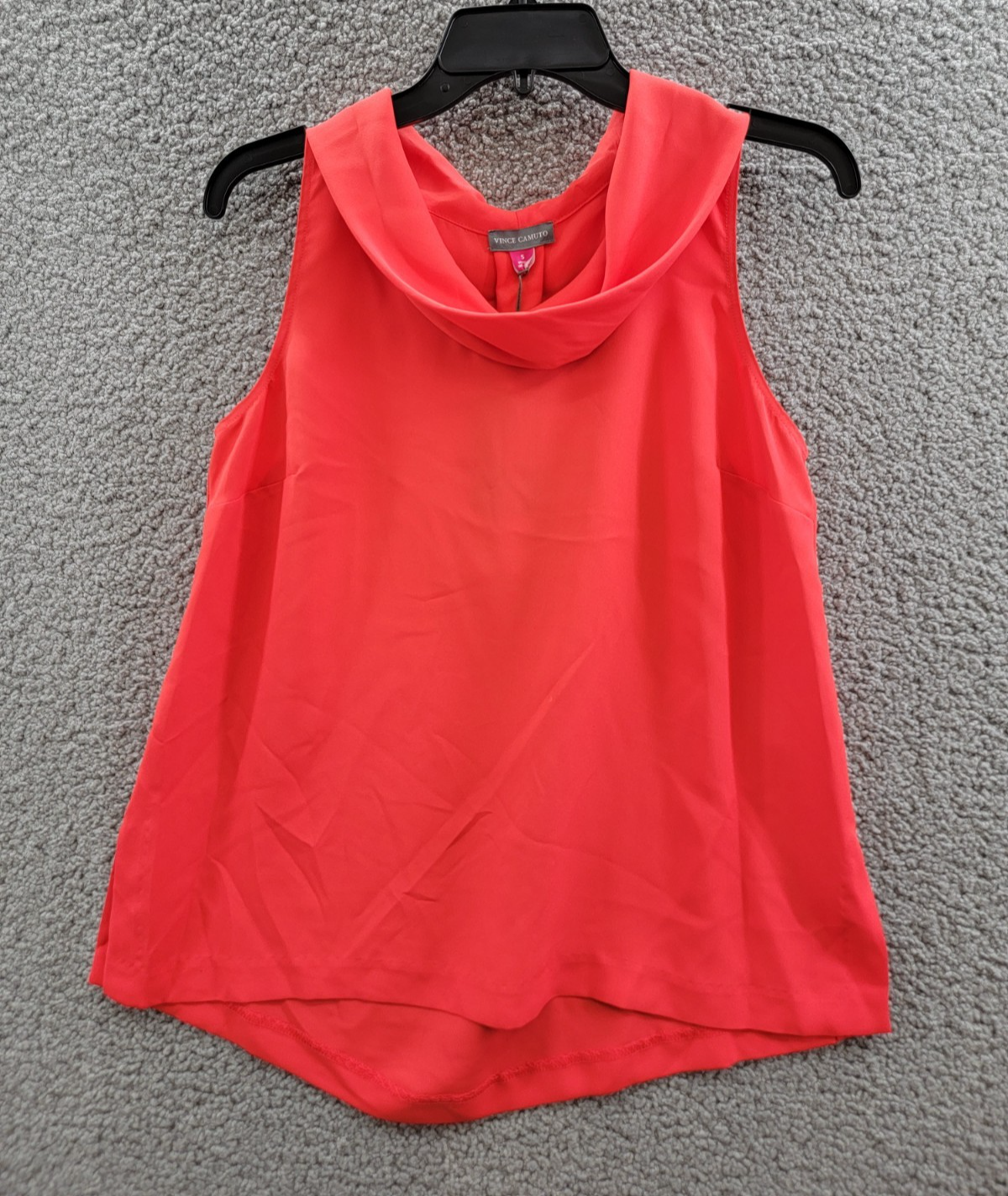 Vince Camuto Sleeveless Cowl Neck Top Women's S Tulip Red Keyhole Back Pullover - Picture 2 of 15