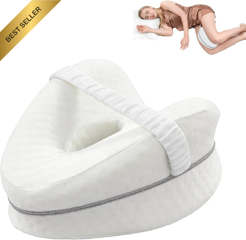 Knee Pillow for Sleeping on Side,Leg Pillow,Memory Foam Wedge Pillows Support Cu