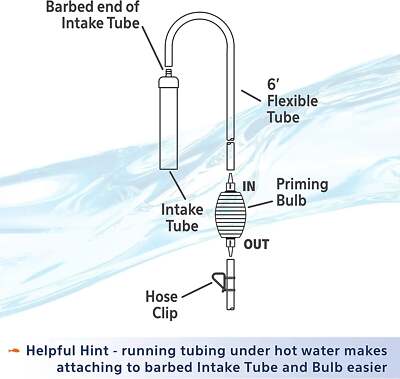 Aqueon Aquarium Siphon Vacuum Aquarium Gravel Cleaner Large with Bulb, 10-Inch
