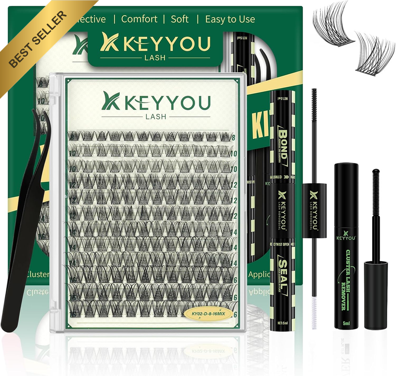 LASH Lash Clusters Kit Natural 144Pcs 8-16MIX Lash Extension Kit Wispy Lash Clus