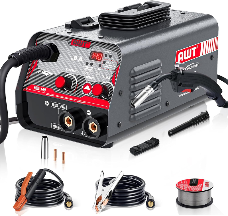 AWT 140A MIG Welder 2-in-1 Flux Core Stick 110V Portable IGBT ...