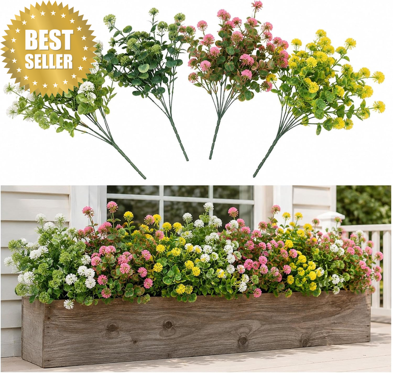 10 Pcs Artificial Flowers Eucalyptus Ball for Home Garden Decor | UV Resistant F