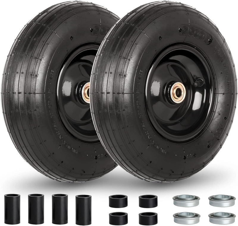 4.00-6 Tire and Wheel, 13" Wheelbarrow Pneumatic Tire, with 1.75" Centered Hub,