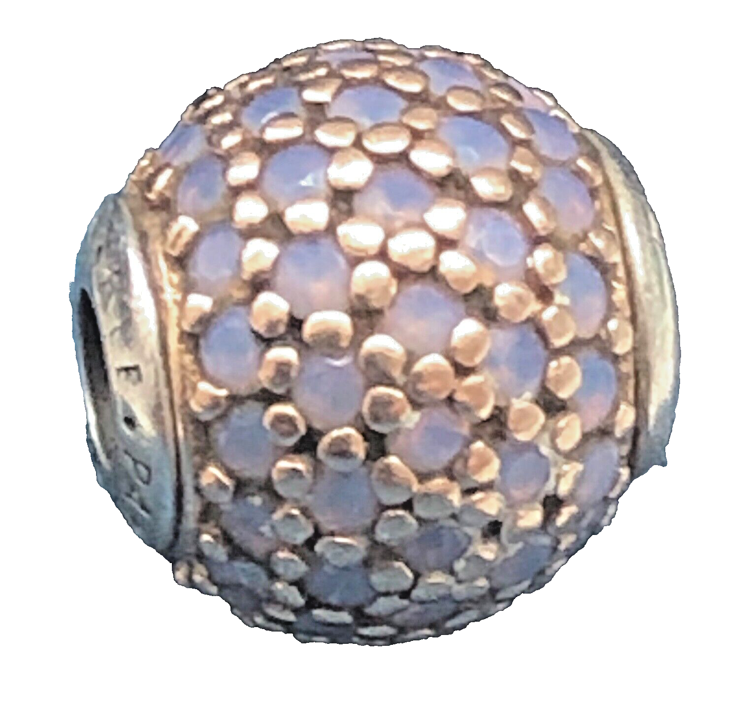 Pandora SS & 14K Rose Gold Love ESSENCE Charm with