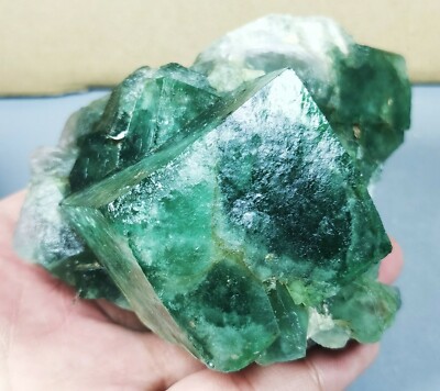 NATURAL High Unique Larger Particles transparency Green FLUORITE Specimen