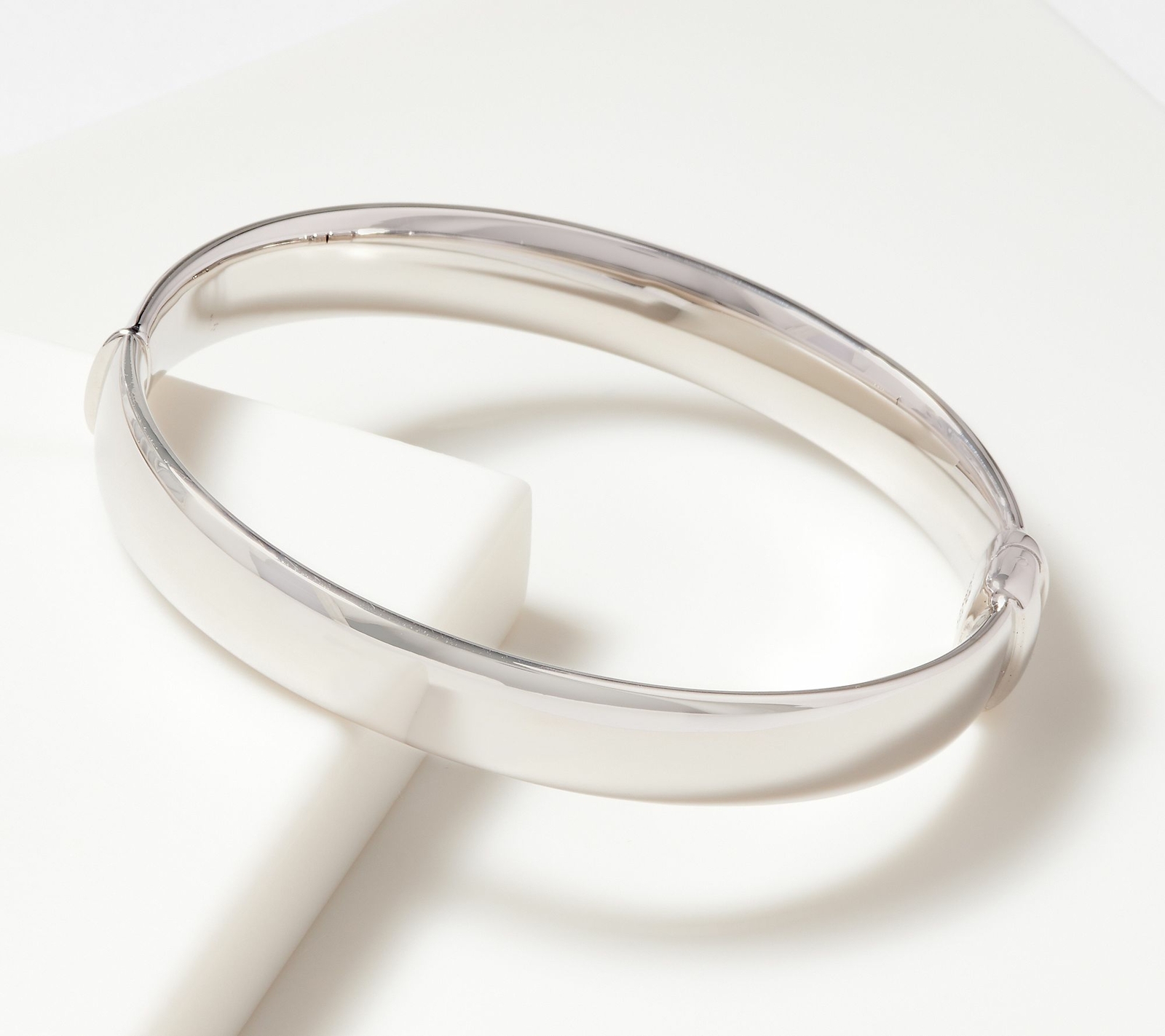 QVC Sterling Silver Polished Solid Bangle, 40g by Silver