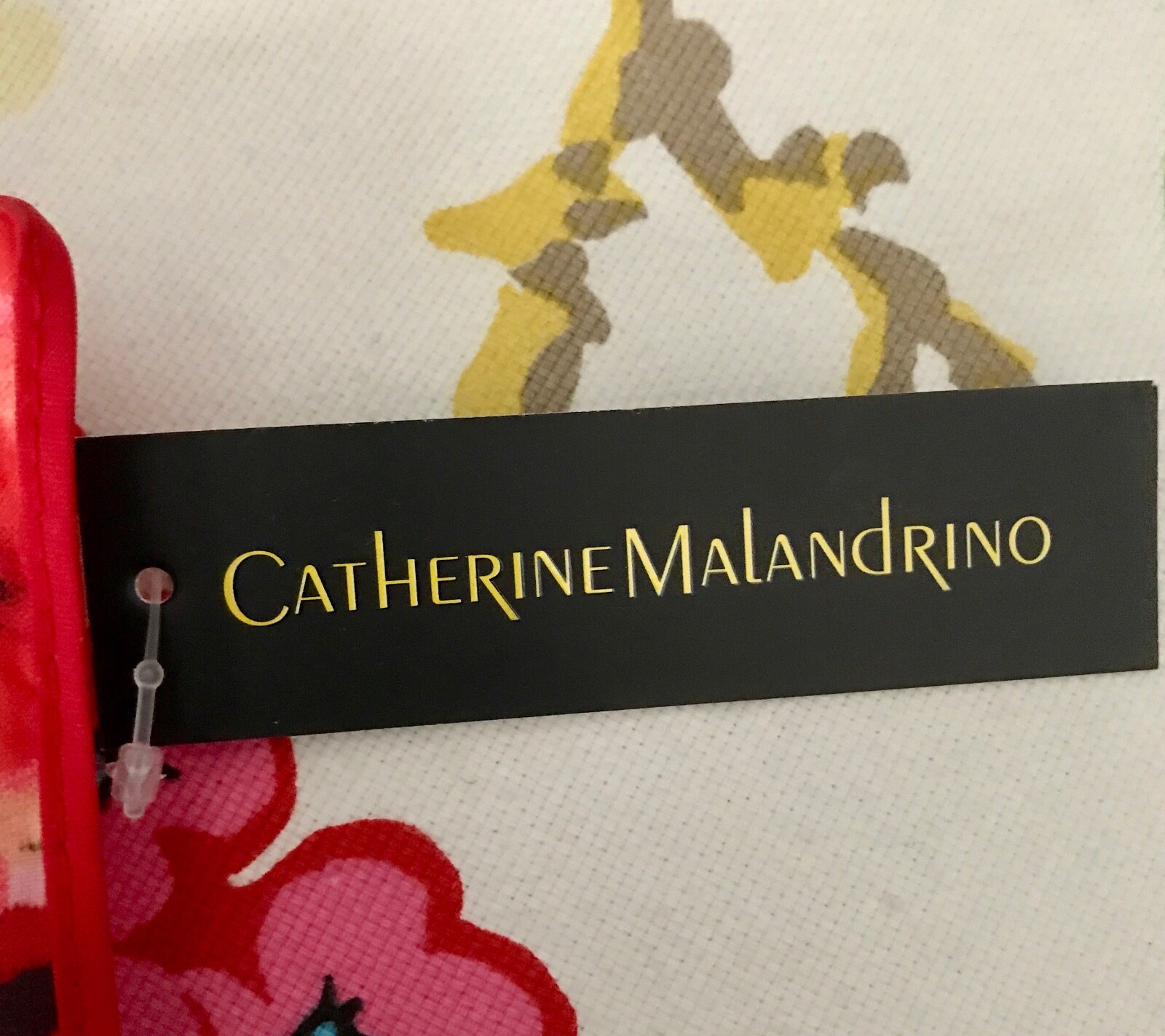 FabFitFun Catherine Malandrino Umbrella Red Pink White Floral Flowers Auto Open