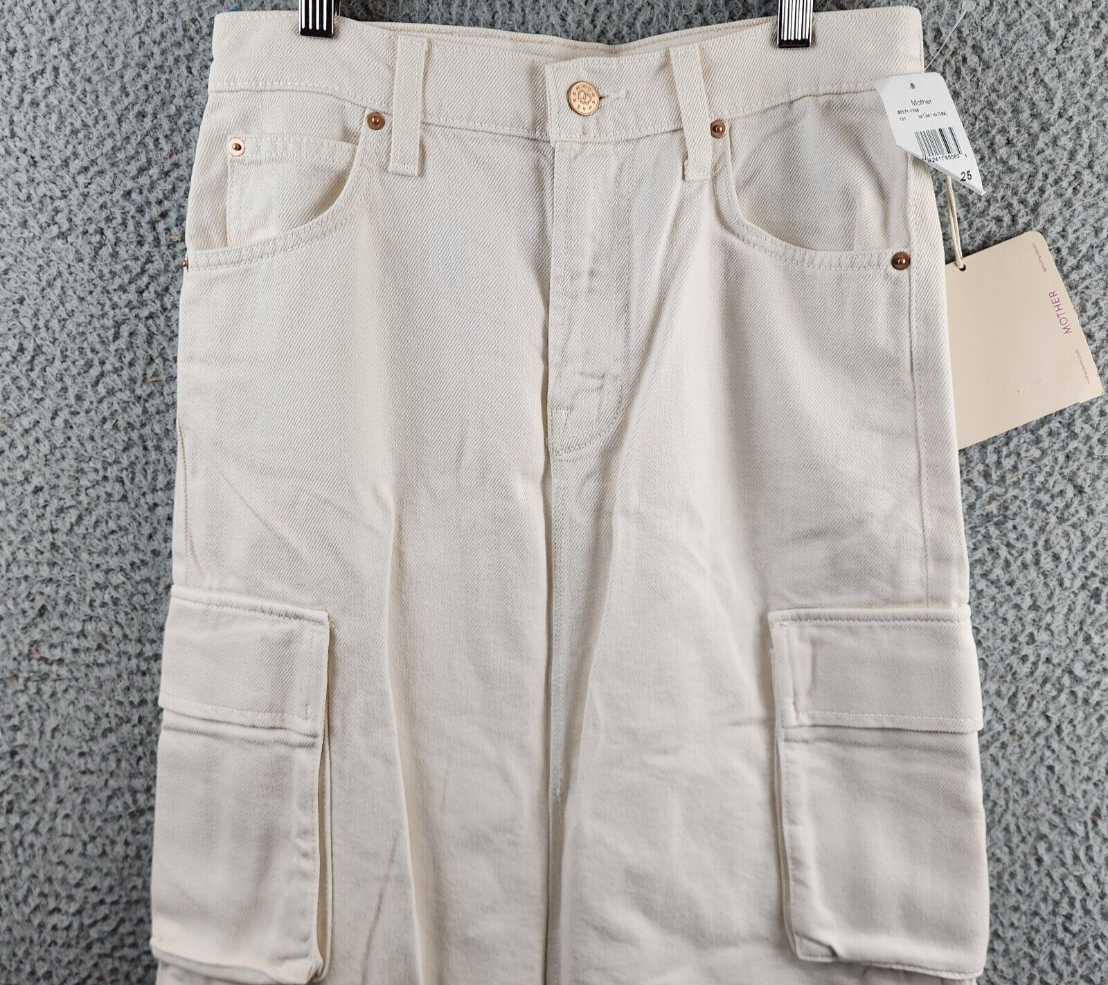 MOTHER The Fun Dip Cargo Maxi Skirt Women's 25 Natural Slit Button Zip Closure - Picture 3 of 15
