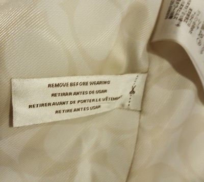 Pre-owned Coach F84238 Navy/beige Zebra Signature Belted Doublebreasted Trench Coat $378 In Blue