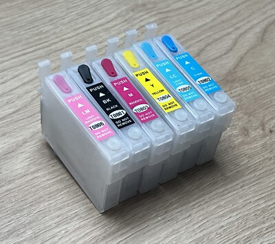 6x Refillable Empty Ink Cartridges for EPSON T0801 T0802 T0803 T0804 T0805 T0806