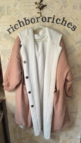 Трикотажное пальто Free People North Pole Cardi Maxi с капюшоном из искусственного меха линии Rose Pink M NEW