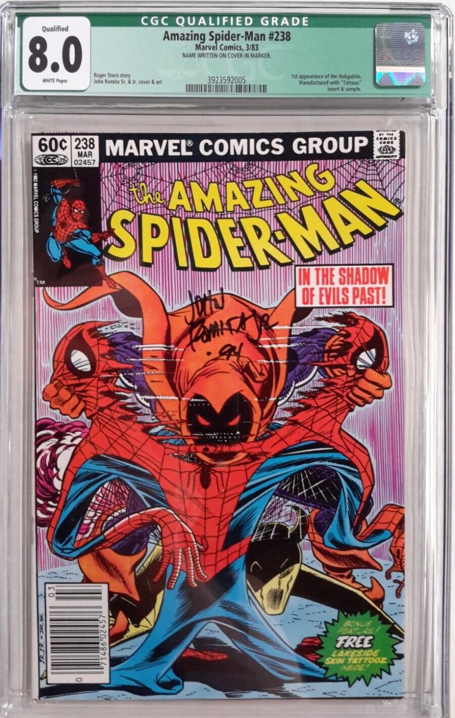 🕸AMAZING SPIDER-MAN #238 CGC 8.0*1983, MARVEL*1ST HOBGOBLIN
