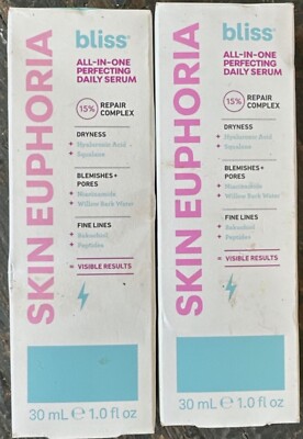 2 pkgs Bliss Skin Euphoria All-in-One Perfecting Daily Serum 1 fl oz - New