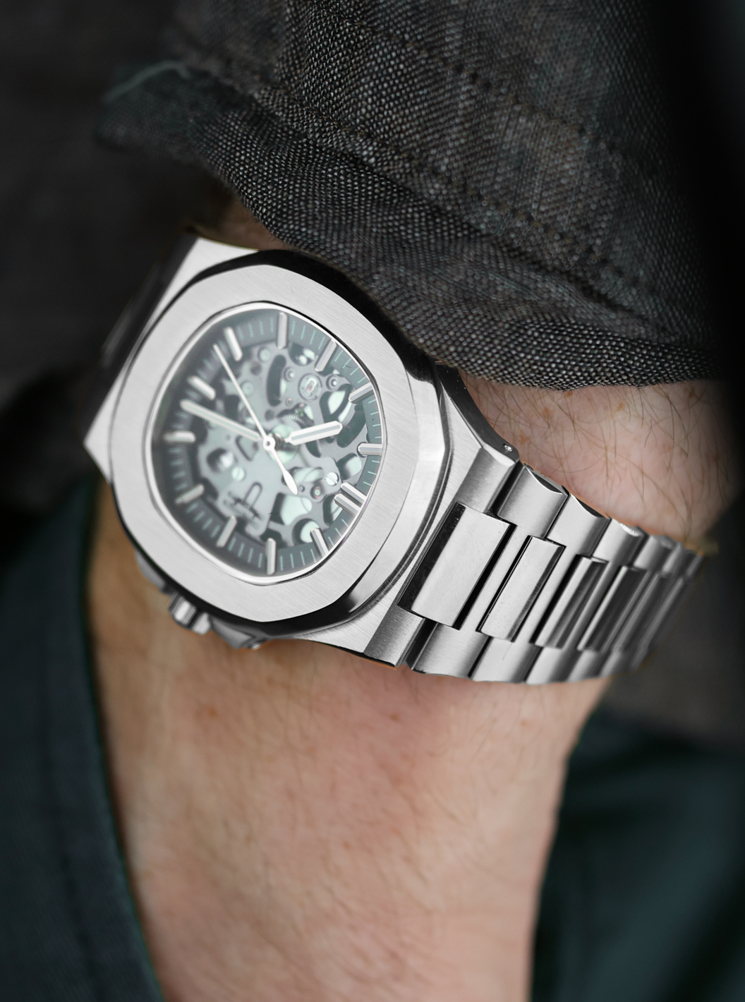 Pre-owned Seiko Custom Automatic Skeleton Mod Watch  Nh72 Hand Made Men's 39.5mm Waterproof
