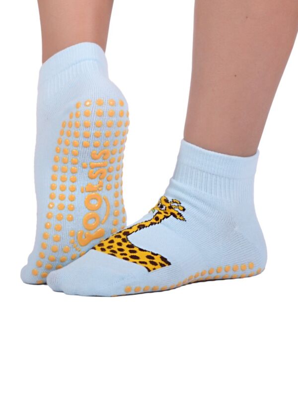 Footsis Non Slip Grip Socks for Yoga, Pilates, Barre, Home - Style “Giraffe"