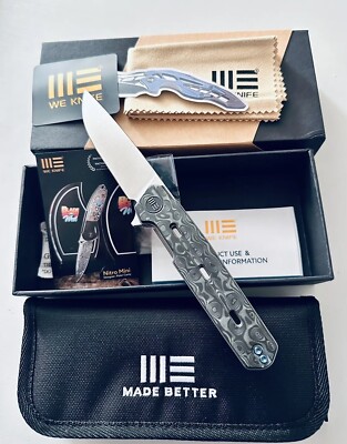 WE Knife Co. Navo Knife Black Gray Rose Carbon Fiber (Satin) CPM 20CV WE22026-2