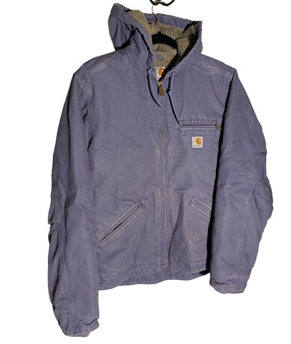 Carhartt WJ141 Sherpa Lined Hooded Jacket Size Medium Light