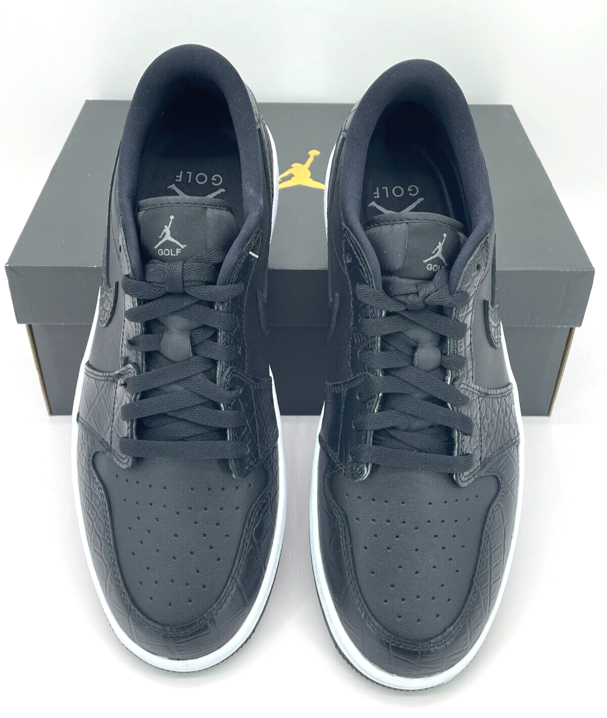 Pre-owned Jordan Nike Air  Retro 1 Low Golf Snake Skin Black Mens Size 11 Brand In Hand