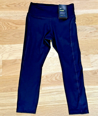 NWT NIKE POWER EPIC FAST TIGHT FIT MID RISE WOMEN'S RUNNING CROP LEGGINGS SZ S