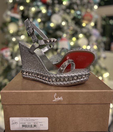 エレガント☆Christian Louboutin☆アポストロファ ペチュニア CHRISTIAN LOUBOUTIN Apostropha 80 crystal-embellished mesh