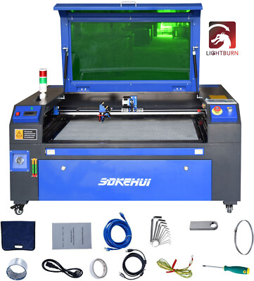 Autofocus 80W 35x23in CO2 Laser Engraving Cutting Machine Engraver Cutter Marker