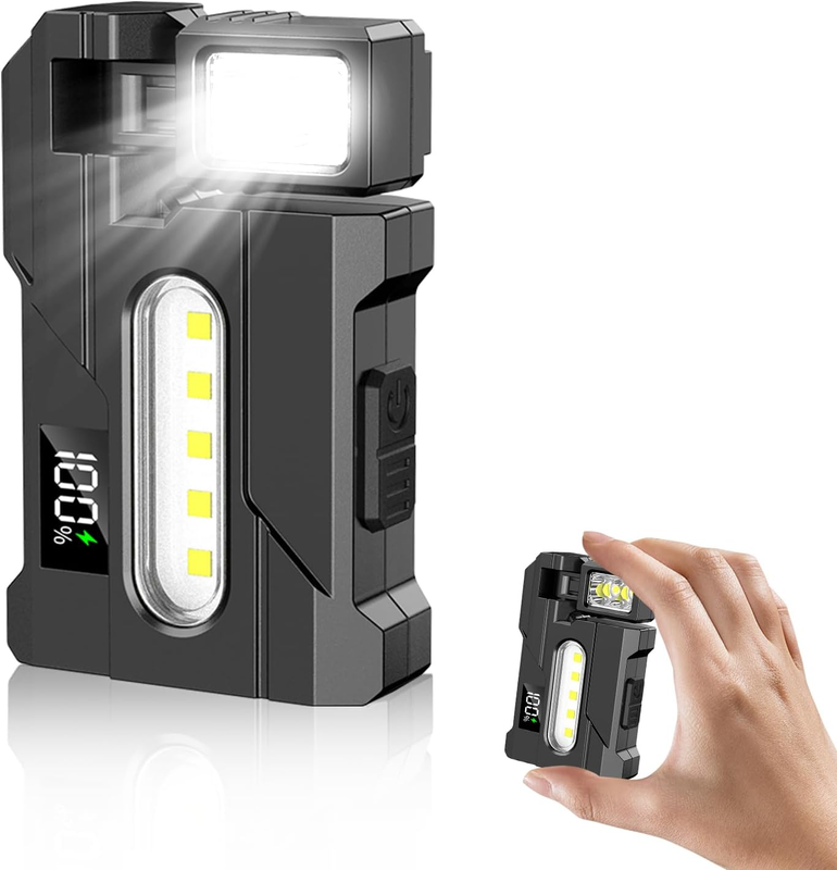 Rechargeable Torch 500 Lumens EDC Flashlight Super Bright Mini Small Torches wit