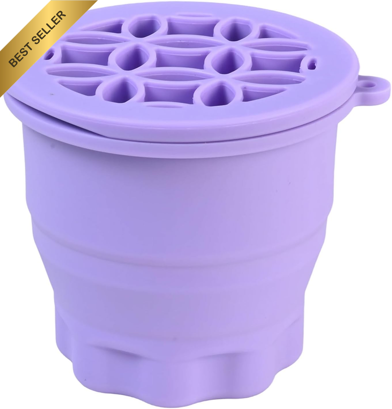 Makeup Brush Cleaner, Foldable Silicone Makeup Brush Cleaner Bowl, Beauty Tools