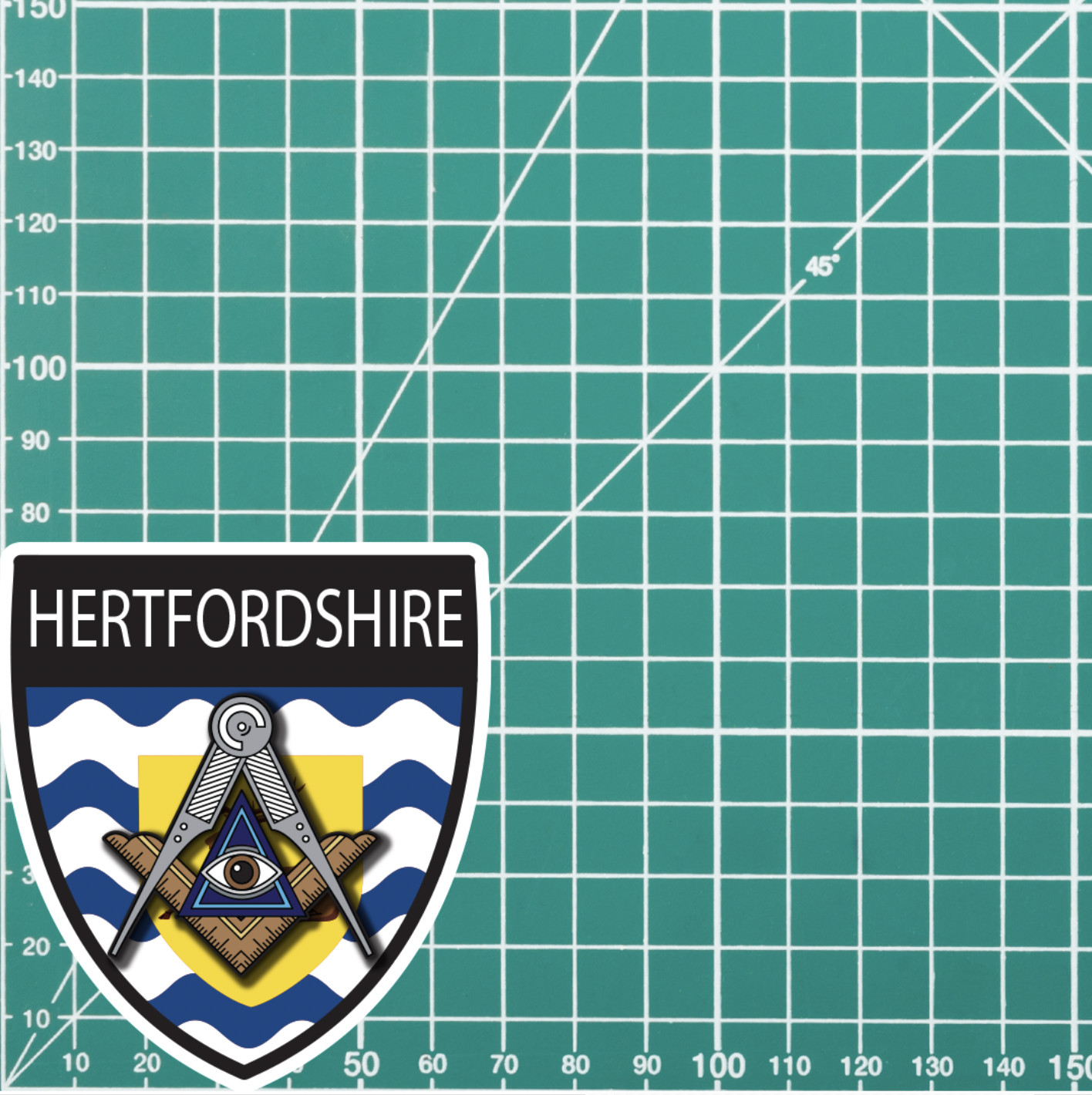 Hertfordshire Masonic Shield Sticker - Picture 4 of 4