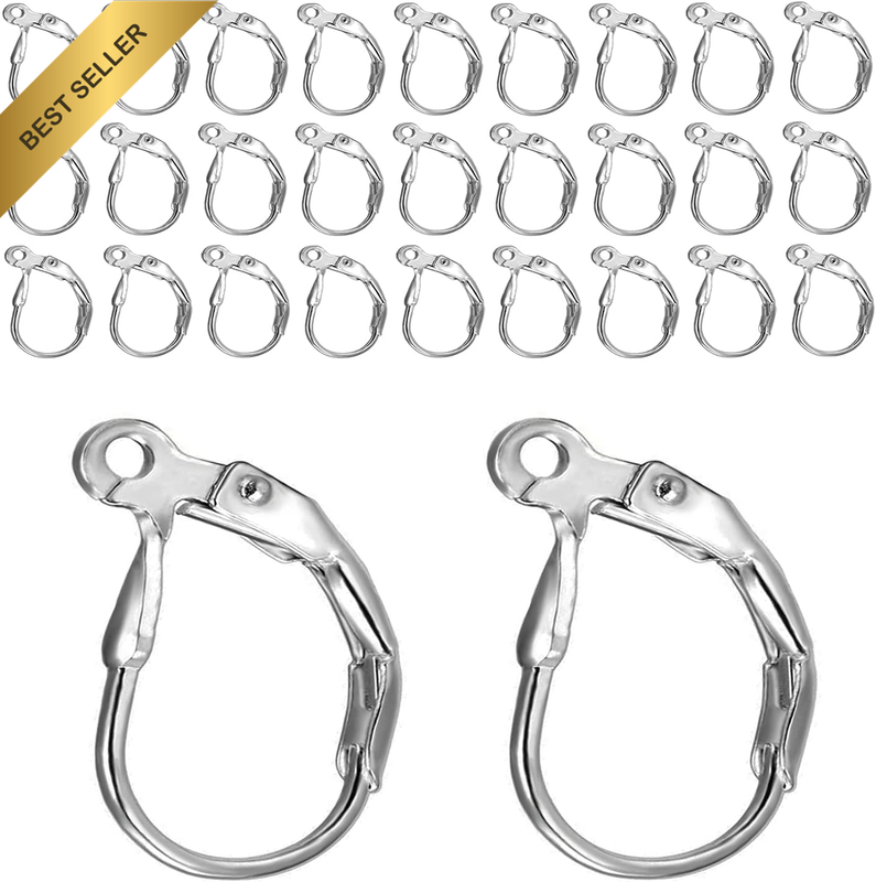 Stainless Steel Leverback Earring Hooks 100Pcs French Ear Wire Lever Back Earwir