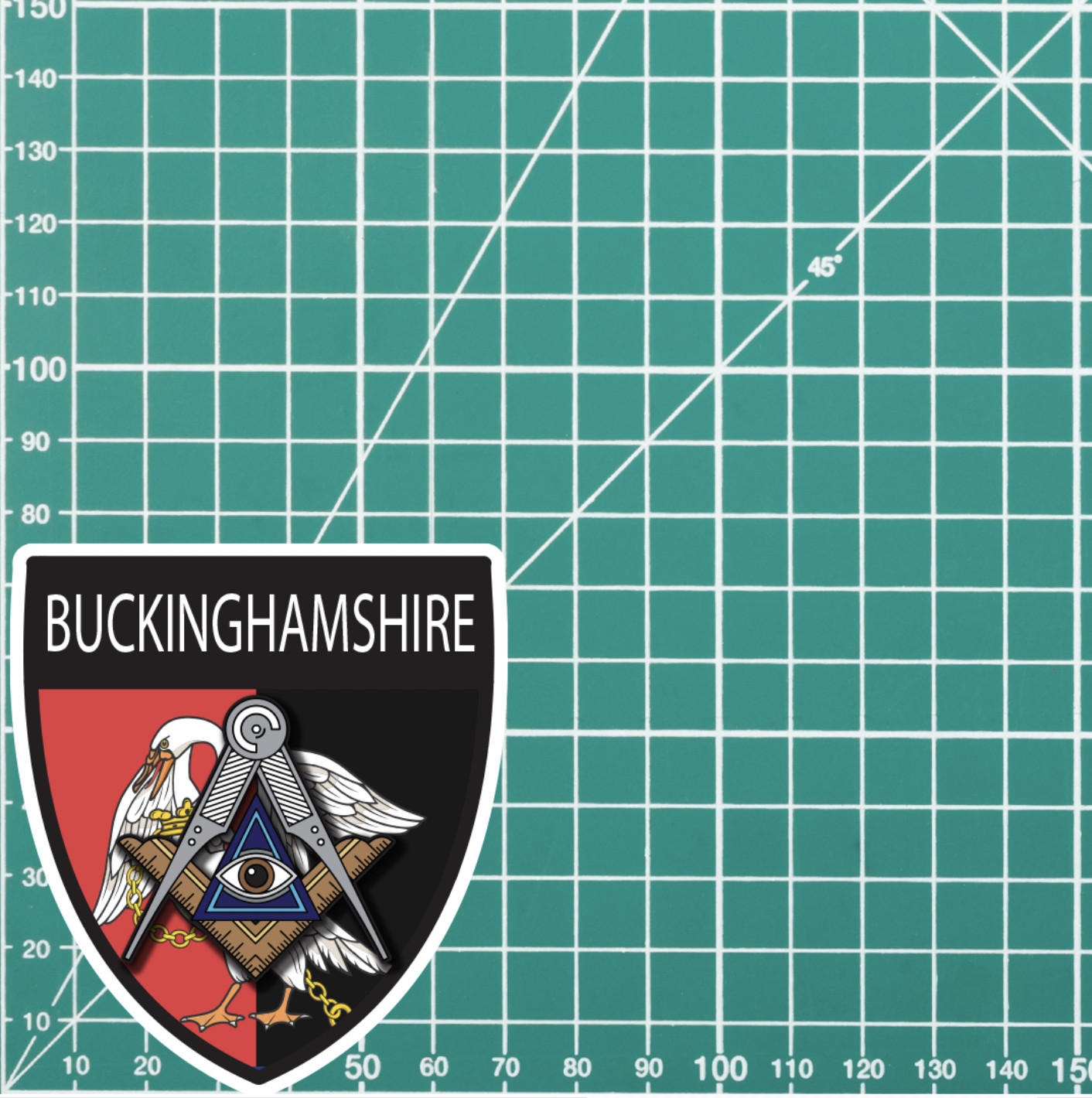 Buckinghamshire Masonic Shield Sticker - Picture 4 of 4