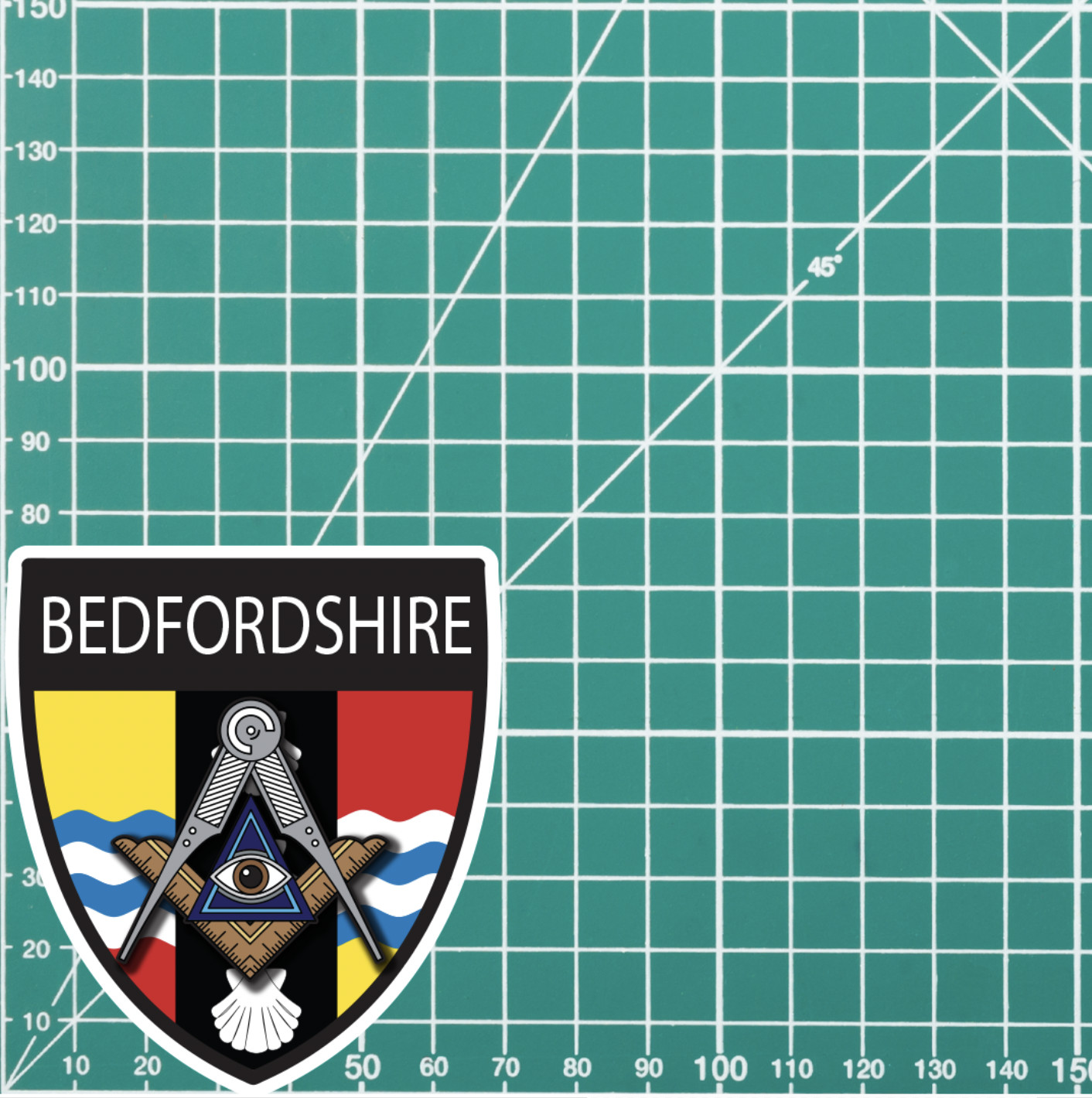 Bedfordshire Masonic Shield Sticker - Picture 4 of 4