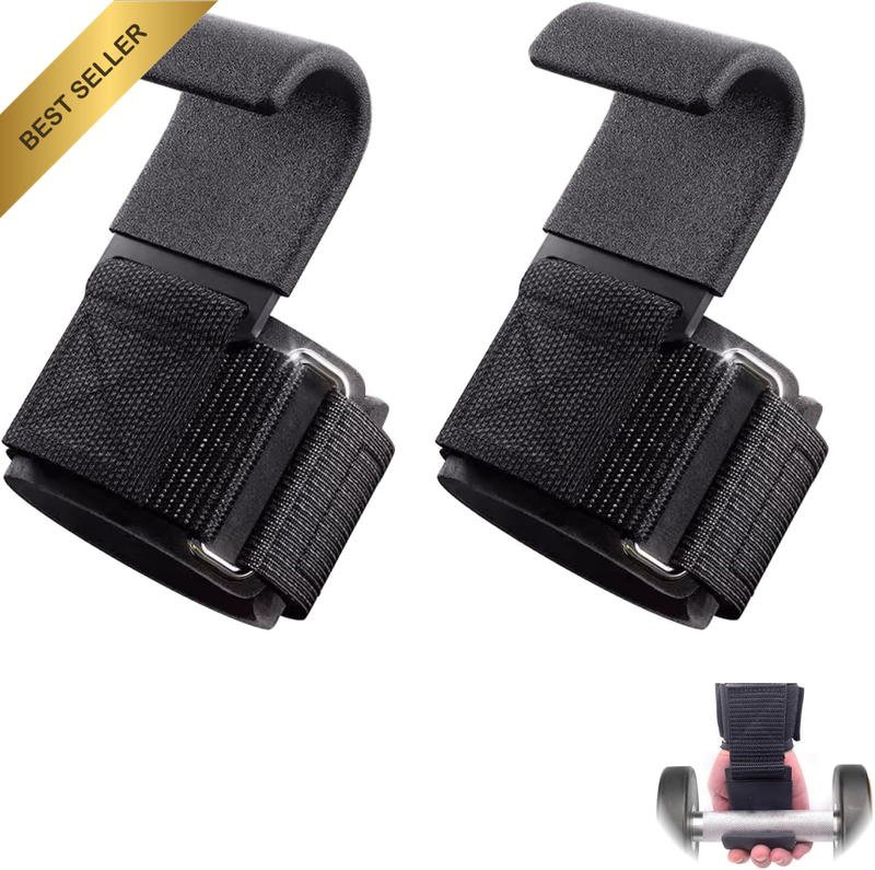 Heavy Duty Weight Lifting Hooks,Pair, Power Wrist Straps with Neoprene Padding f