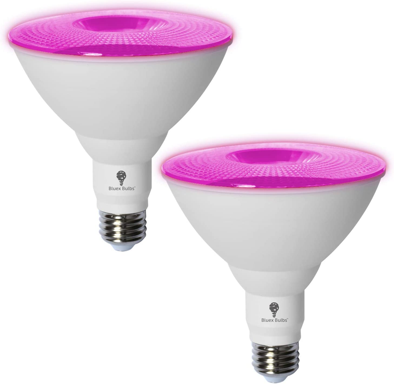 2 Pack Bluex LED Par38 Flood Pink Light Bulb - 18W (120Watt Equivalent) - Dimmab