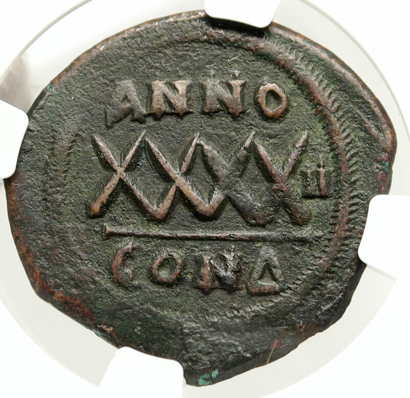 Phocas Original  Authentic Ancient 603ad Byzantine Follis Coin Xxxx Ngc I84977