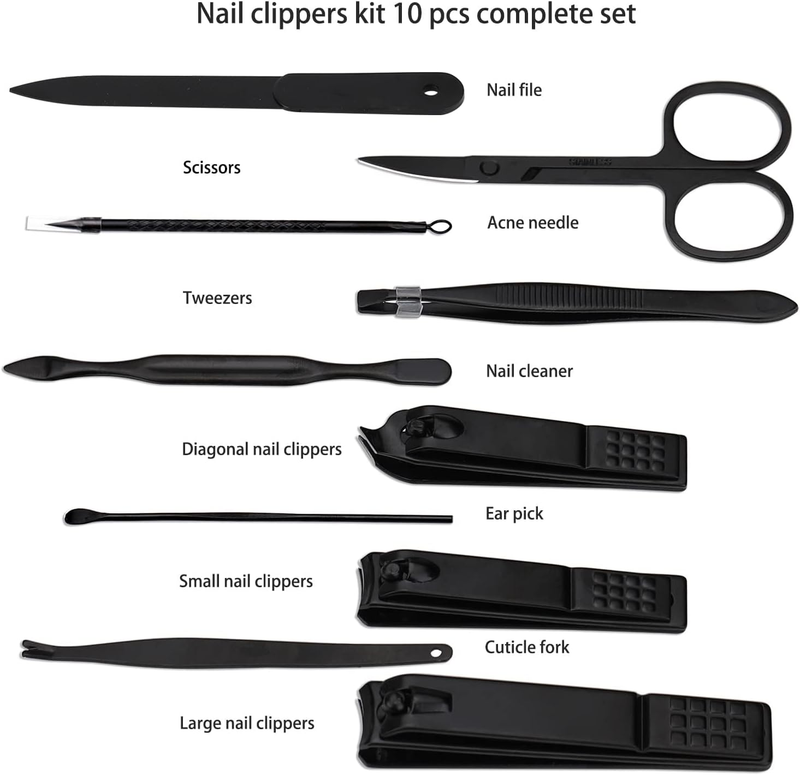Manicure Set Nail Clippers Kit Professional Stainless Steel Nail Care Tools with