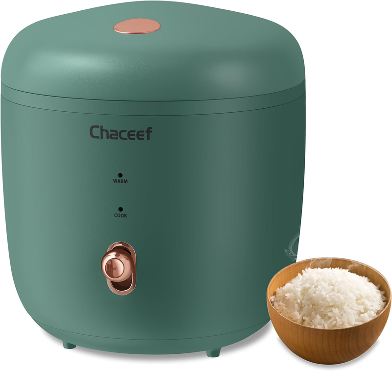 Mini Rice Cooker 2-Cups Uncooked, 1.2L Small Rice Cooker with Non-Stick Pot, Min