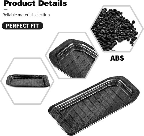 Molded Armrest Storage Box Trim Cover For Chevy Silverado 2019+ Black Wood Grain