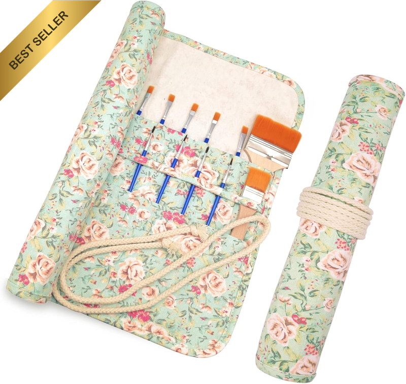 Paint Brush Holder Art Supplies, Artist Brush Holder & Storage Organizer Roll-Up
