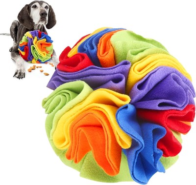 Sunffle Ball for Dogs, Sniffle Interactive Treat Ball for Slow Feeding, Brain...