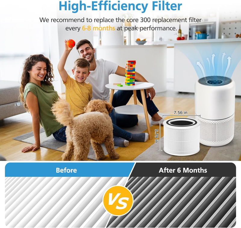 2 Pack Core 300 Replacement Filter for LEVOIT Core 300 and Core 300S Air Purifie