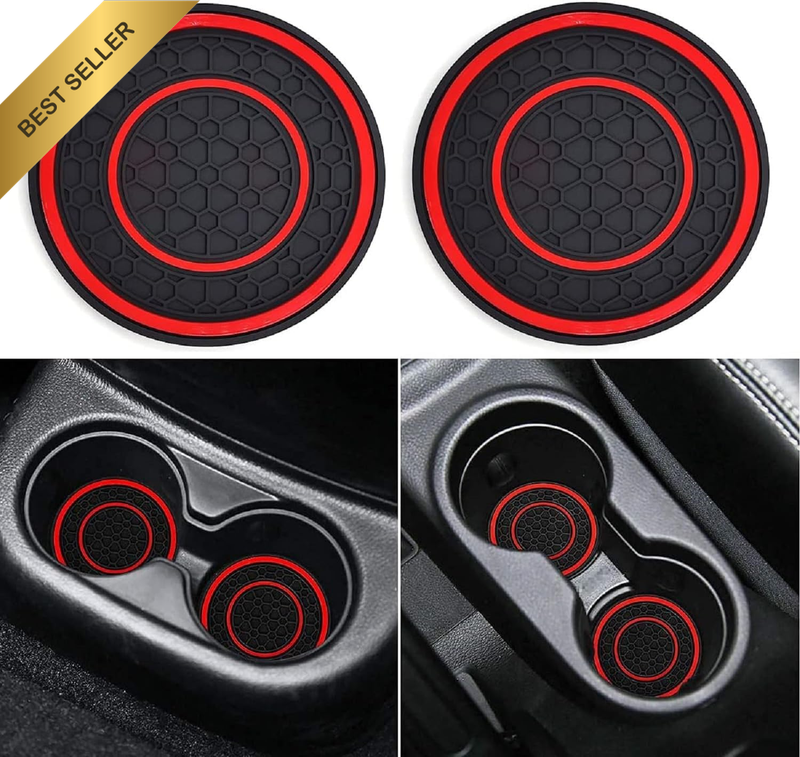 Car Cup Holder Coasters, 2 Pack Universal Auto anti Slip Cup Holder Insert Coast