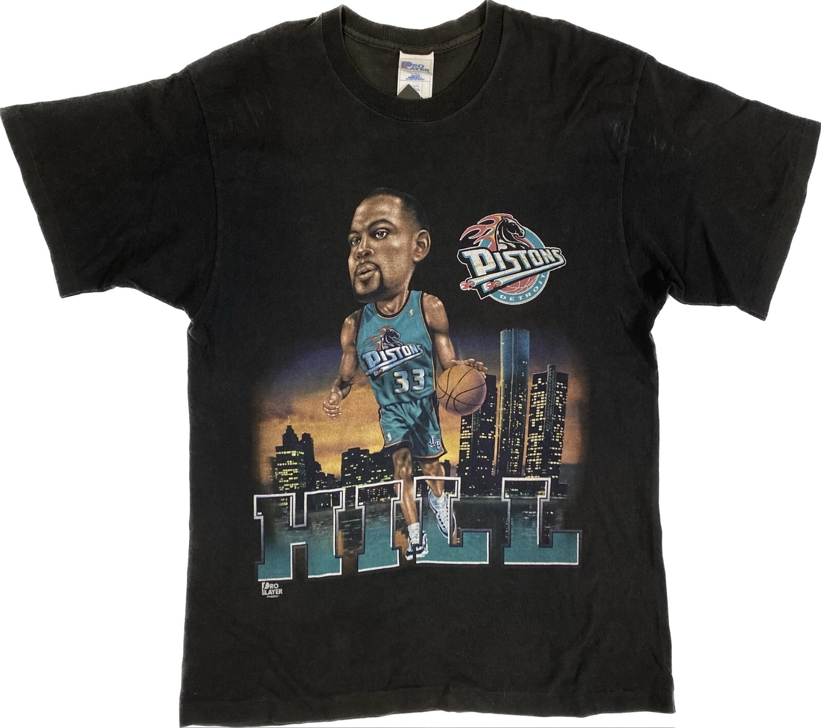Vintage 90s Grant Hill T-Shirt Pro Player Caricature Detroit