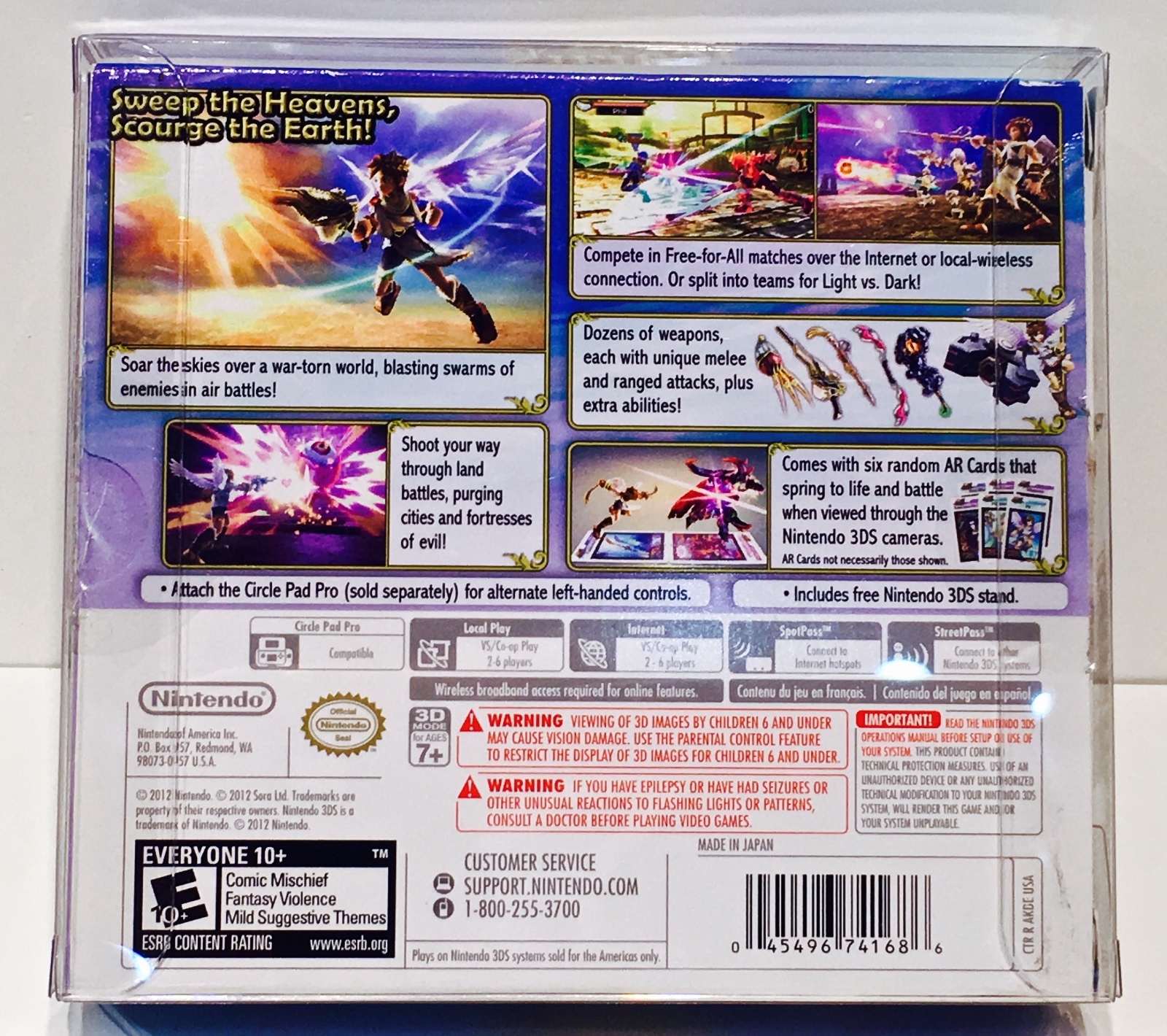1 Box Protector for KID ICARUS UPRISING Nintendo 3DS  NTSC  Clear Plastic Case