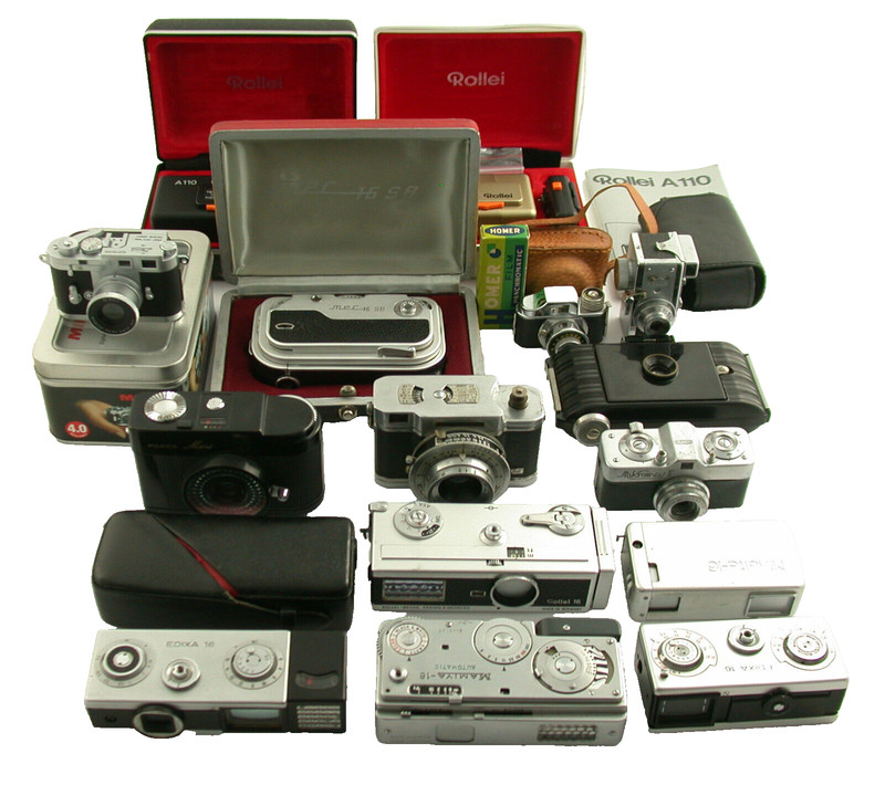 Lot Kamera Miniature Camera Lumiere Mikroma Ii Rollei A110 Gold Minox M3 As Is