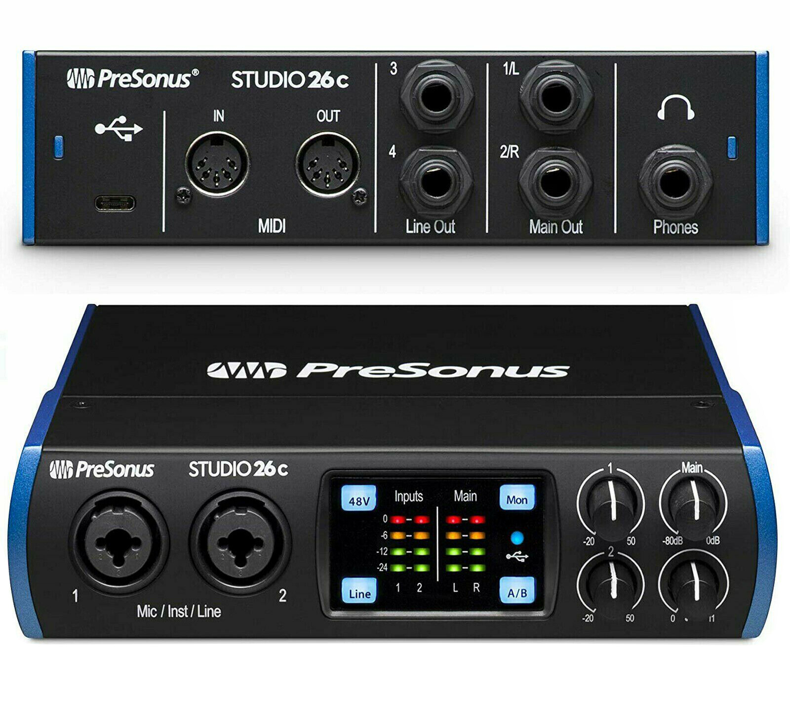 PreSonus Studio 26c 2x4, 192 kHz, USB-C Audio Interface, 2 PreSonus Studio 26c 2x4, 192 kHz, USB-C Audio Interface, 2