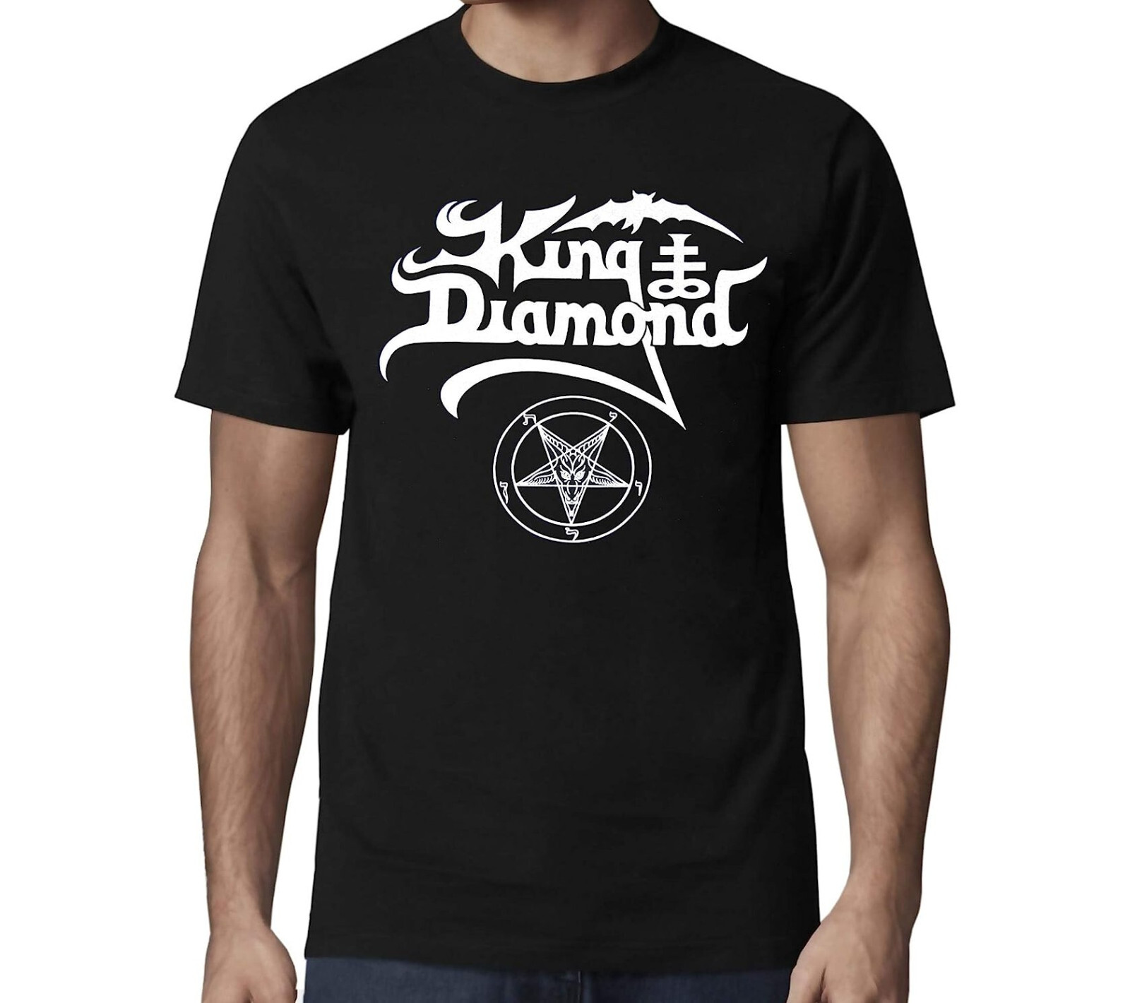 KING DIAMOND cd lgo WHITE PENTAGRAM LOGO Official SHIRT 2XL