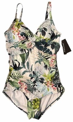 Jantzen  size 10 DASHING GREEN One-piece Swimsuit NATURE'S GLOW NWT