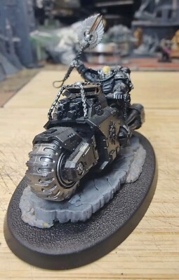 Warhammer 40k Primaris Chaplain on Bike Built & Painted Iron Hands Free Shipping