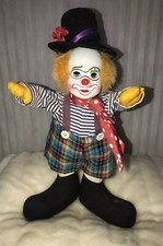 Vintage Porcelain Clown Doll 12” 🤡 Copyright Stands By itself Colorful