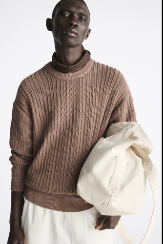 とり　804040 Zara Mens Crocheted Structured Sweater Medium 3284 / 405